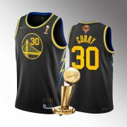 Wholesale Cheap Men's Golden State Warriors #30 Stephen Curry Black 2022 NBA Finals Champions Stitched Jersey