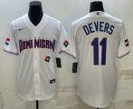 Cheap Men's Dominican Republic Baseball #11 Rafael Devers 2023 White World Baseball Classic Stitched Jersey