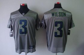 Wholesale Cheap Nike Seahawks #3 Russell Wilson Grey Shadow Men\'s Stitched NFL Elite Jersey