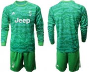 Wholesale Cheap Juventus Blank Green Goalkeeper Long Sleeves Soccer Club Jersey
