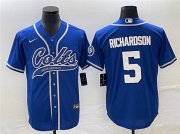 Wholesale Cheap Men's Indianapolis Colts #5 Anthony Richardson Royal Cool Base Stitched Baseball Jersey