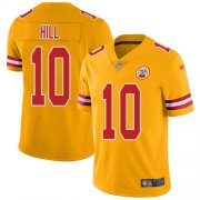 Wholesale Cheap Nike Chiefs #10 Tyreek Hill Gold Men's Stitched NFL Limited Inverted Legend Jersey