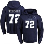 Wholesale Cheap Nike Cowboys #72 Travis Frederick Navy Blue Name & Number Pullover NFL Hoodie