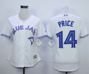 Wholesale Cheap Blue Jays #14 David Price White Home Women's Stitched MLB Jersey