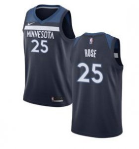 Wholesale Cheap Nike Timberwolves 25 Derrick Rose Navy Blue Swimgman Jersey