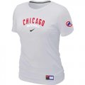 Wholesale Cheap Women's Chicago Cubs Nike Short Sleeve Practice MLB T-Shirt White