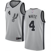 Wholesale Cheap Men's Nike San Antonio Spurs #4 Derrick White Silver Basketball Swingman Statement Edition Jersey