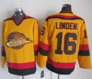 Wholesale Cheap Canucks #16 Trevor Linden Gold CCM Throwback Stitched NHL Jersey