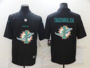 Wholesale Cheap Men's Miami Dolphins #1 Tua Tagovailoa Black 2020 Shadow Logo Vapor Untouchable Stitched NFL Nike Limited Jersey