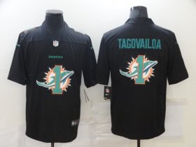 Wholesale Cheap Men\'s Miami Dolphins #1 Tua Tagovailoa Black 2020 Shadow Logo Vapor Untouchable Stitched NFL Nike Limited Jersey