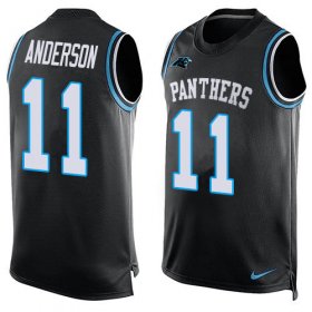 Wholesale Cheap Nike Panthers #11 Robby Anderson Black Team Color Men\'s Stitched NFL Limited Tank Top Jersey