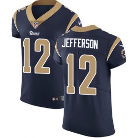 Wholesale Cheap Nike Rams #12 Van Jefferson Navy Blue Team Color Men\'s Stitched NFL Vapor Untouchable Elite Jersey