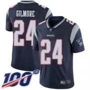 Wholesale Cheap Nike Patriots #24 Stephon Gilmore Navy Blue Team Color Men's Stitched NFL 100th Season Vapor Limited Jersey