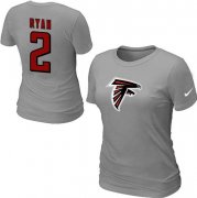 Wholesale Cheap Women's Nike Atlanta Falcons #2 Matt Ryan Name & Number T-Shirt Grey
