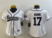 Wholesale Cheap Women's Las Vegas Raiders #17 Davante Adams White With Patch Cool Base Stitched Baseball Jersey(Run Small)