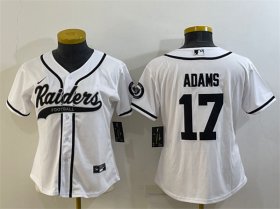 Wholesale Cheap Women\'s Las Vegas Raiders #17 Davante Adams White With Patch Cool Base Stitched Baseball Jersey(Run Small)