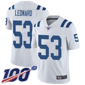 Wholesale Cheap Nike Colts #53 Darius Leonard White Men\'s Stitched NFL 100th Season Vapor Limited Jersey