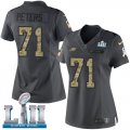 Wholesale Cheap Nike Eagles #71 Jason Peters Black Super Bowl LII Women's Stitched NFL Limited 2016 Salute to Service Jersey