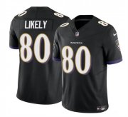 Cheap Men's Baltimore Ravens #80 Isaiah Likely Black 2023 F.U.S.E. Vapor Limited Football Stitched Jersey