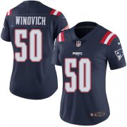 Wholesale Cheap Nike Patriots #50 Chase Winovich Navy Blue Women's Stitched NFL Limited Rush Jersey