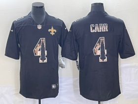Wholesale Cheap Men\'s New Orleans Saints #4 Derek Carr 2019 Black Statue Of Liberty Stitched NFL Nike Limited Jersey