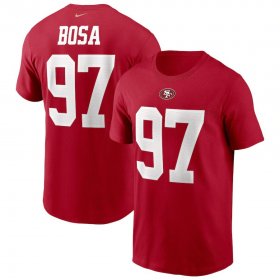 Wholesale Cheap San Francisco 49ers #97 Nick Bosa Nike Team Player Name & Number T-Shirt Scarlet