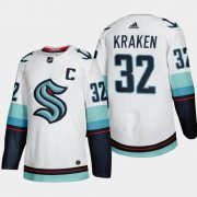 Wholesale Cheap Seattle Kraken #32 Kraken Men's Adidas 2021-22 White Away Authentic Stitched NHL Jersey