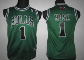 Cheap Chicago Bulls #1 Derrick Rose Green Kids Jersey