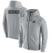 Wholesale Cheap Men's Carolina Panthers Nike Ash Gridiron Gray 2.0 Full-Zip Hoodie