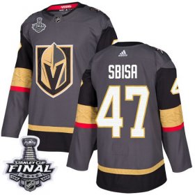 Wholesale Cheap Adidas Golden Knights #47 Luca Sbisa Grey Home Authentic 2018 Stanley Cup Final Stitched Youth NHL Jersey