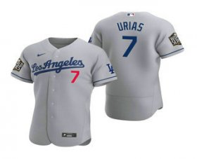 Wholesale Cheap Men\'s Los Angeles Dodgers #7 Julio Urias Gray 2020 World Series Authentic Road Flex Nike Jersey