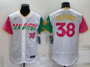 Wholesale Men's San Diego Padres #38 Jorge Alfaro Number White 2022 City Connect Flex Base Stitched Jersey