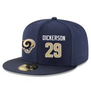 Wholesale Cheap Los Angeles Rams #29 Eric Dickerson Snapback Cap NFL Player Navy Blue with Gold Number Stitched Hat