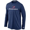 Wholesale Cheap Nike Houston Texans Authentic Logo Long Sleeve T-Shirt Dark Blue