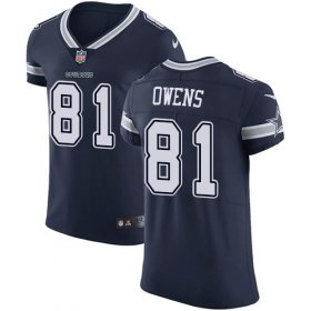 Wholesale Cheap Nike Cowboys #81 Terrell Owens Navy Blue Team Color Men\'s Stitched NFL Vapor Untouchable Elite Jersey