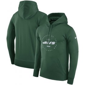 Wholesale Cheap Men\'s New York Jets Nike Green Sideline Property Of Wordmark Logo Performance Pullover Hoodie