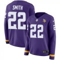 Wholesale Cheap Nike Vikings #22 Harrison Smith Purple Team Color Women's Stitched NFL Limited Therma Long Sleeve Jersey
