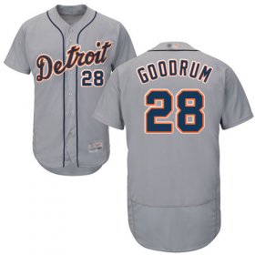Wholesale Cheap Tigers #28 Niko Goodrum Grey Flexbase Authentic Collection Stitched MLB Jersey