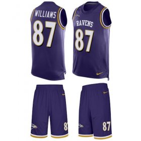 Wholesale Cheap Nike Ravens #87 Maxx Williams Purple Team Color Men\'s Stitched NFL Limited Tank Top Suit Jersey
