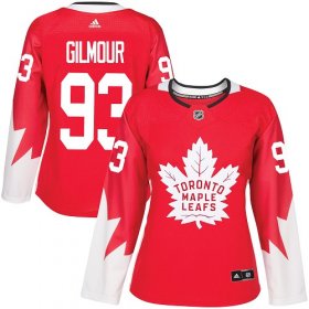 Wholesale Cheap Adidas Maple Leafs #93 Doug Gilmour Red Team Canada Authentic Women\'s Stitched NHL Jersey