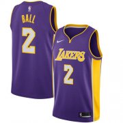 Wholesale Cheap Nike Los Angeles Lakers #2 Lonzo Ball Purple NBA Swingman Statement Edition Jersey