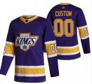Cheap Men's Los Angeles Kings Adidas Purple Hockey Custom NHL Stitched Jersey