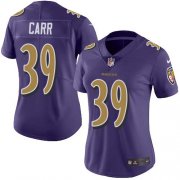 Wholesale Cheap Nike Ravens #39 Brandon Carr Purple Women's Stitched NFL Limited Rush Jersey