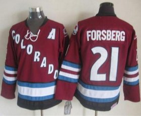 Wholesale Cheap Avalanche #21 Peter Forsberg Red CCM Throwback Stitched NHL Jersey