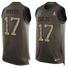 Wholesale Cheap Nike Colts #17 Philip Rivers Green Men\'s Stitched NFL Limited Salute To Service Tank Top Jersey