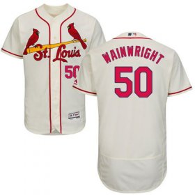 Wholesale Cheap Cardinals #50 Adam Wainwright Cream Flexbase Authentic Collection Stitched MLB Jersey