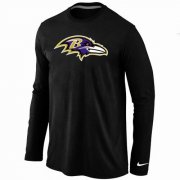 Wholesale Cheap Nike Baltimore Ravens Logo Long Sleeve T-Shirt Black