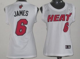 Wholesale Cheap Miami Heat #6 LeBron James White Womens Jersey