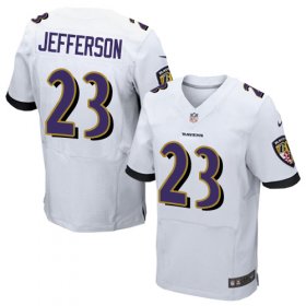 Wholesale Cheap Nike Ravens #23 Tony Jefferson White Men\'s Stitched NFL New Elite Jersey