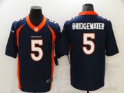 Wholesale Cheap Men's Denver Broncos #5 Teddy Bridgewater Navy Blue 2021 Vapor Untouchable Stitched NFL Nike Limited Jersey